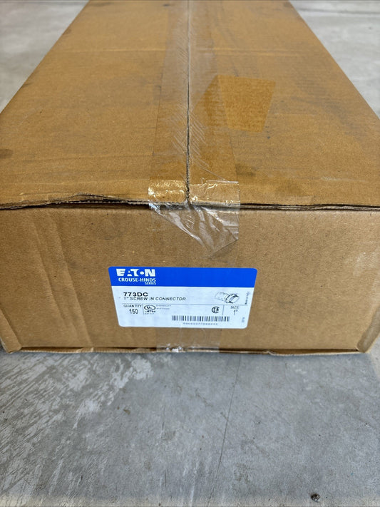 (QTY 150) Eaton Crouse Hinds 773DC 1” Screw In Straight Connector for FMC0