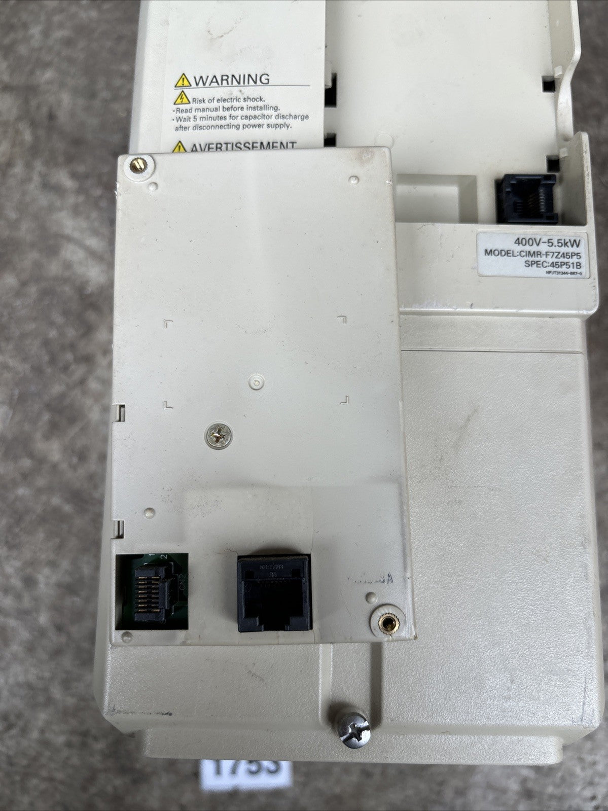 OMRON CIMR F7Z45P5 VARISPEED F7 DRIVE USED, GOOD3