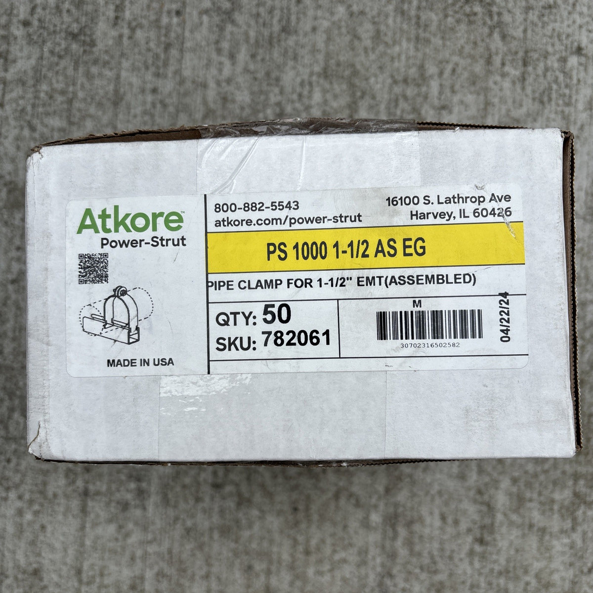 50 Pack Power-Strut PS 1000 A1-1/2 AS EG Electro galvanized Pre-Assembled EMT0