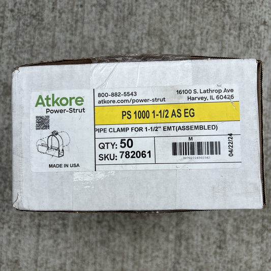 50 Pack Power-Strut PS 1000 A1-1/2 AS EG Electro galvanized Pre-Assembled EMT0
