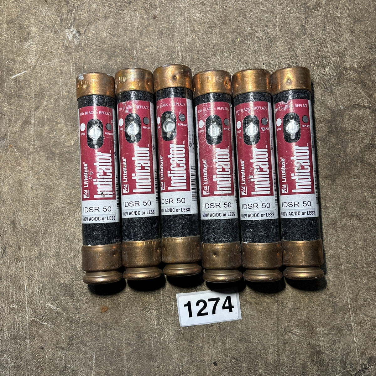 LOT OF 6 Littlefuse IDSR50   50 Amp Fuse (I2B4)0
