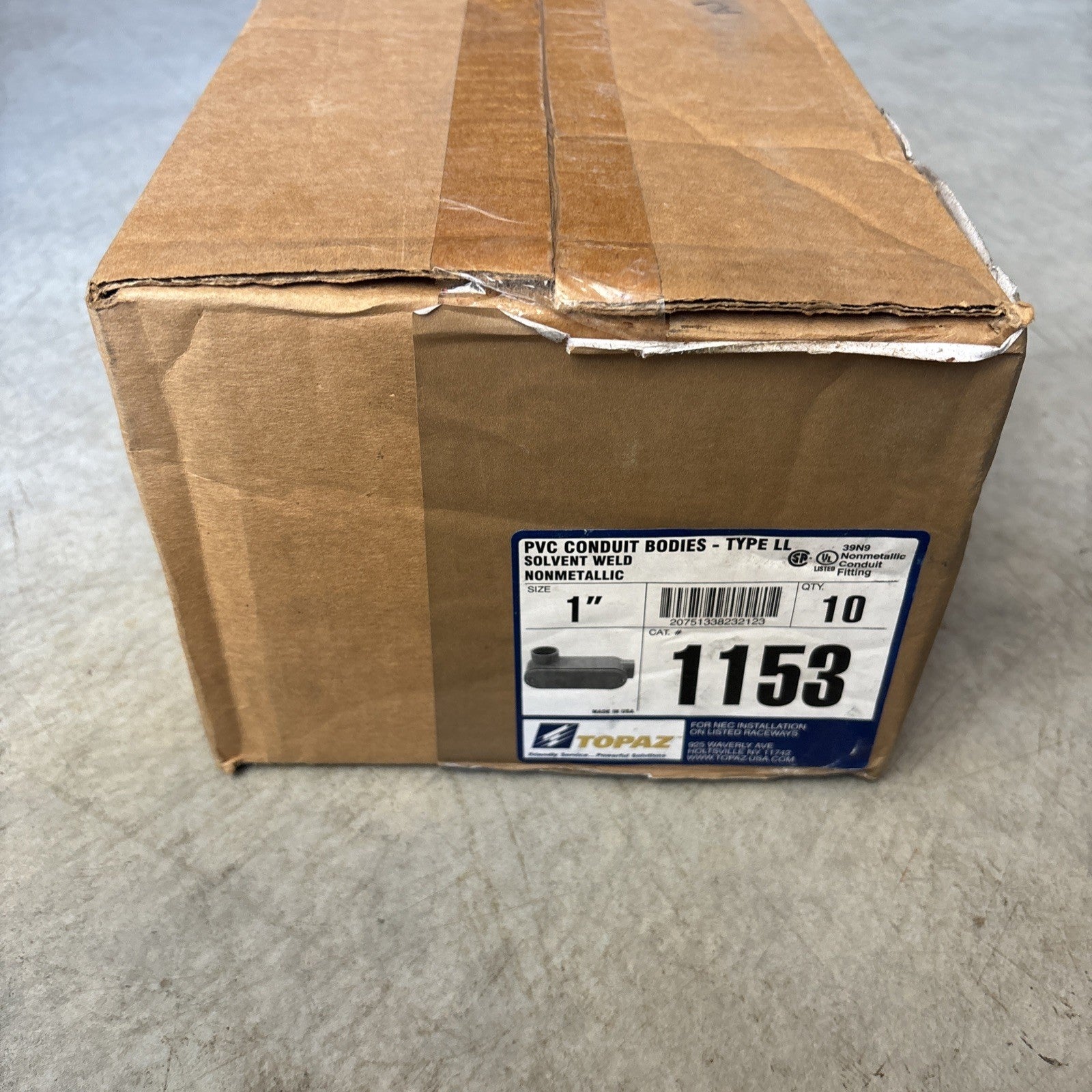 New Case Of 10 Topaz 1153 1" LL Type PVC Conduit Body Gray0