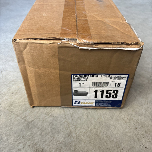 New Case Of 10 Topaz 1153 1" LL Type PVC Conduit Body Gray0
