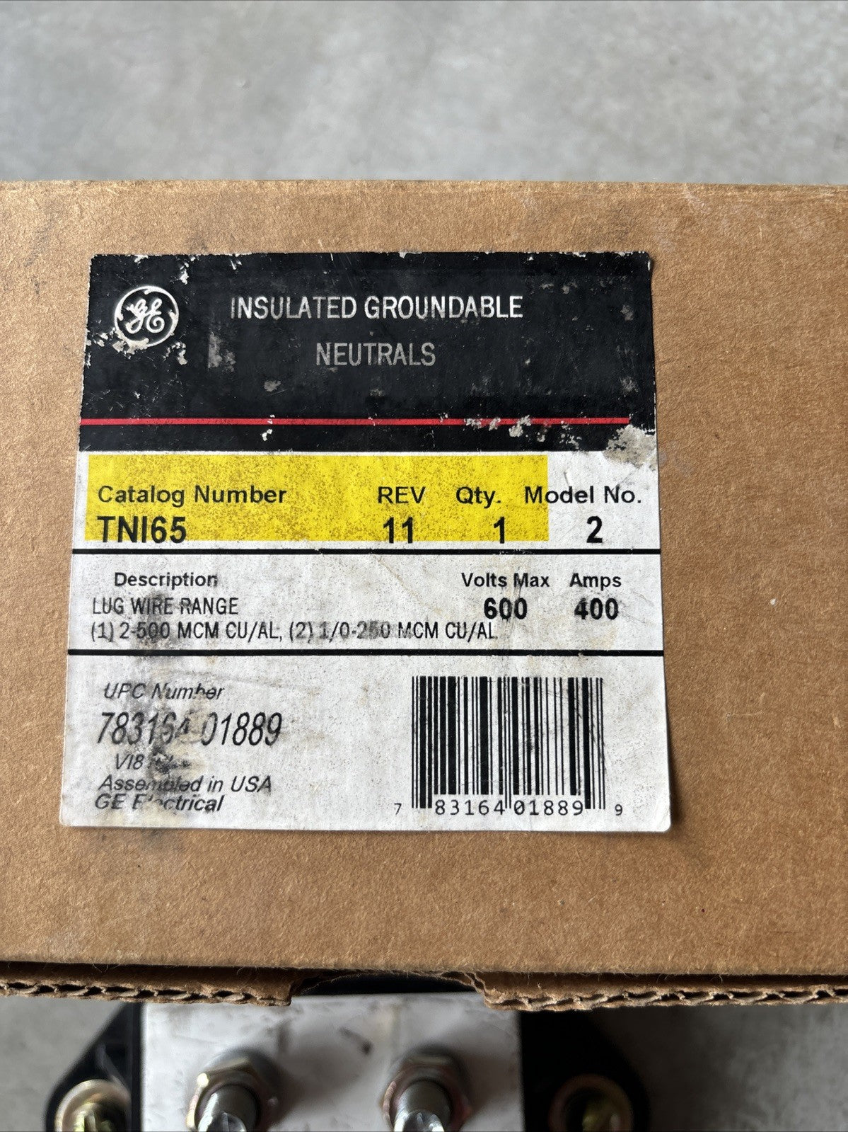 TNI65 GE 400A Neutral Kit NEW INVENTORY1