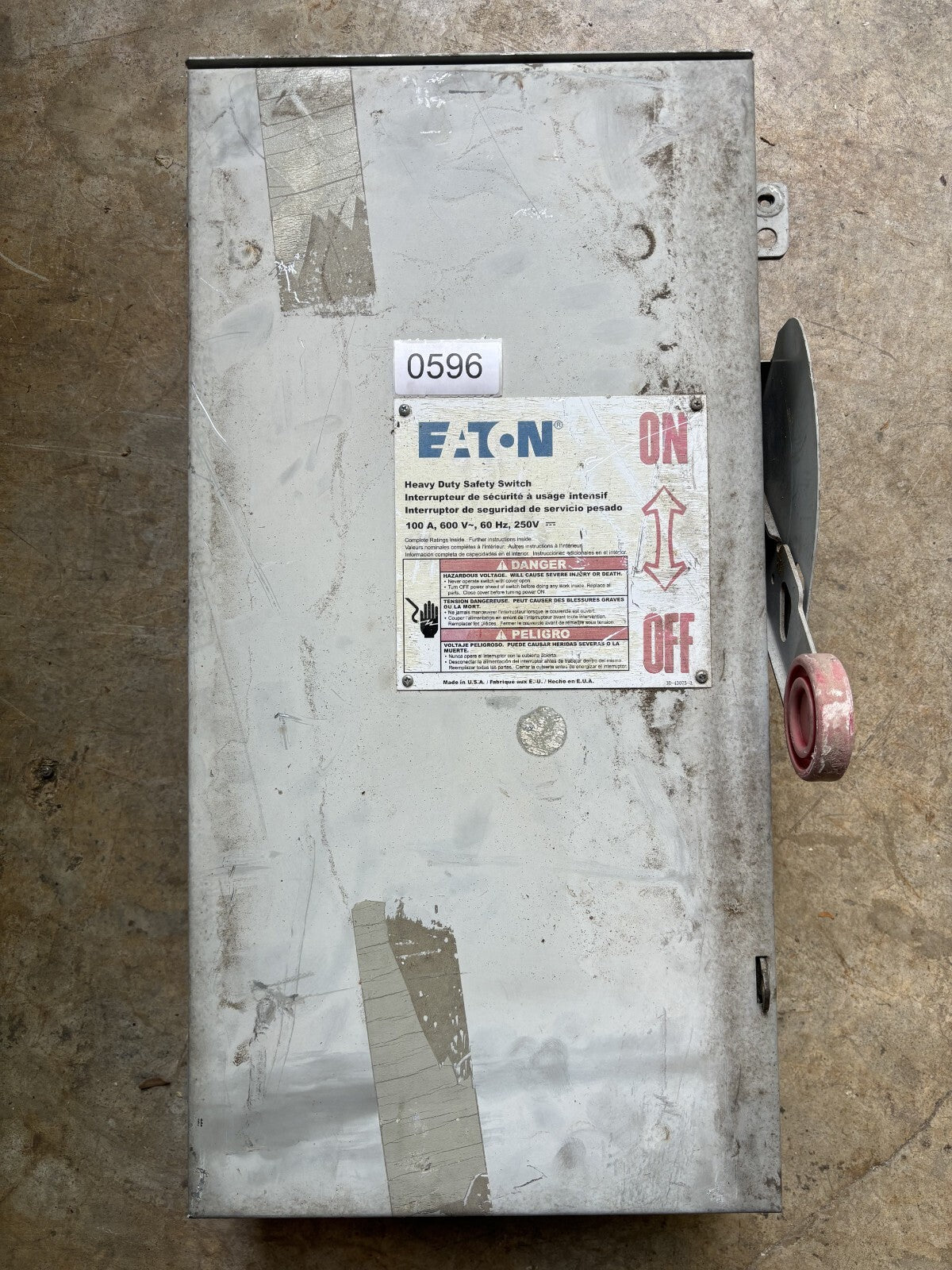 Eaton DH363FRK2 Heavy Duty Safety Switch 100 Amp 600 Vac 3 Pole0