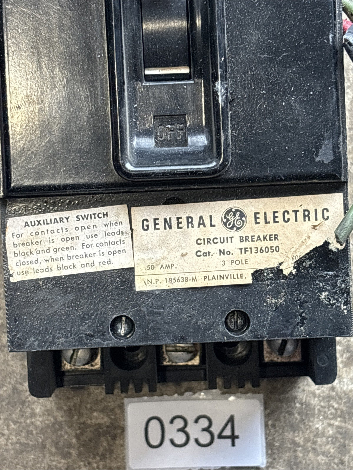 General Electric GE TF136050 Circuit Breaker 50 Amp 600V 3 Pole1