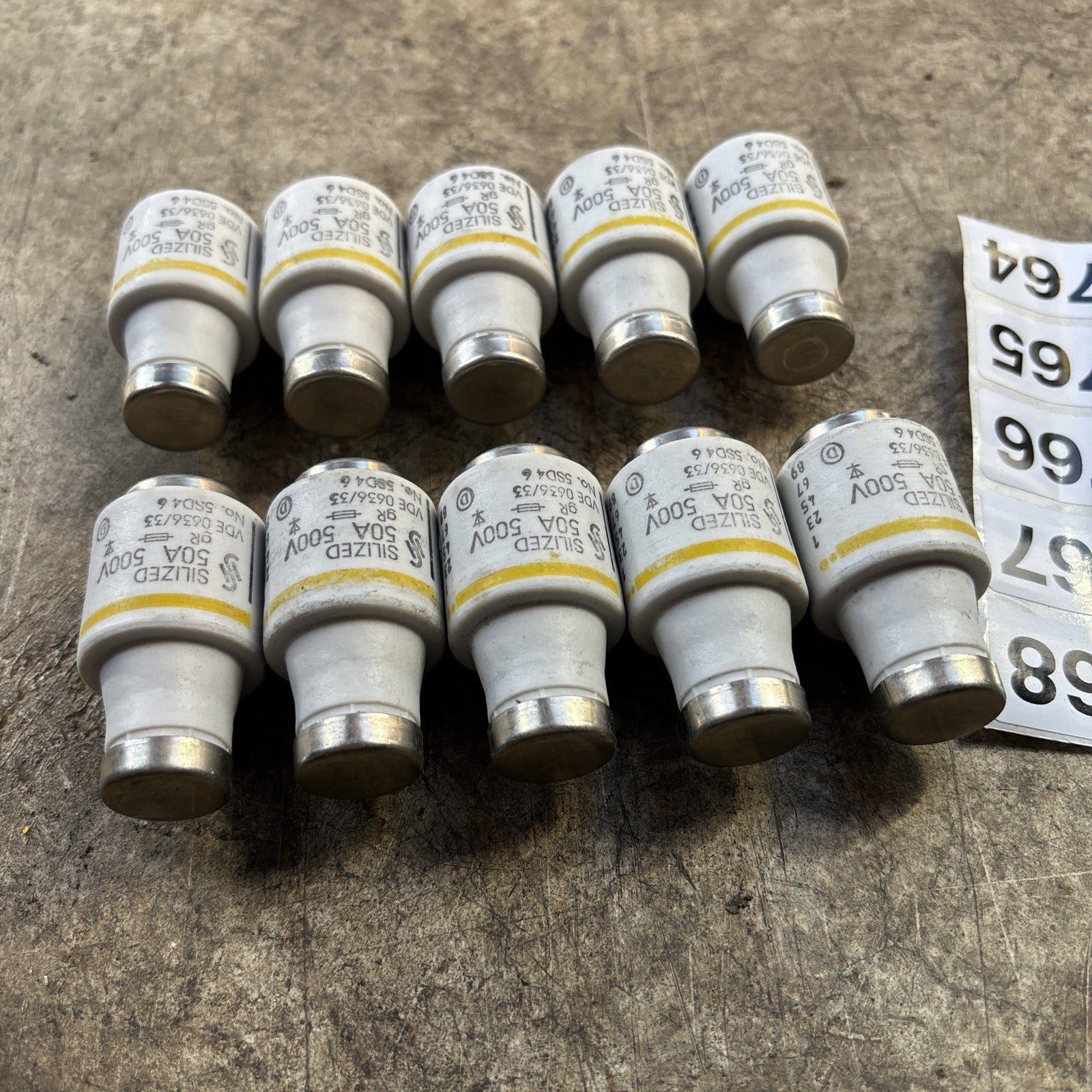 Siemens 5SD46 Silized Ceramic Bottled Fuse 50A 500V (Lot of 10)4