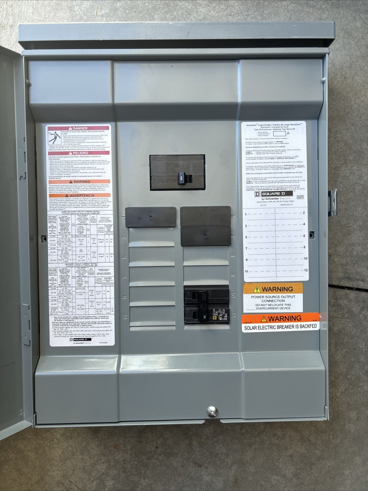 New Square D QO Type 3R Outdoor Load Center Breaker Box BXH19R1