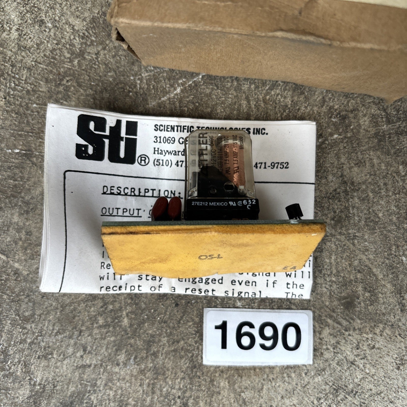 STI 41666 OS L Latching Relay w/ Snubbers SPDT 5A 125 VAC W/Snubbers, NOS, Open 2