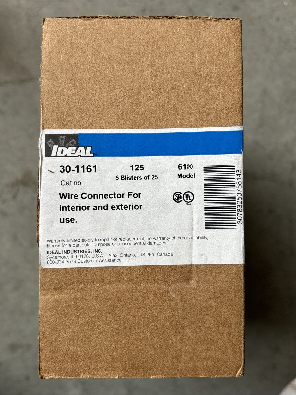 Ideal 30 1161P Twist On Wire Connector, 14 Awg Max, Gray, Orange, Thermoplastic0
