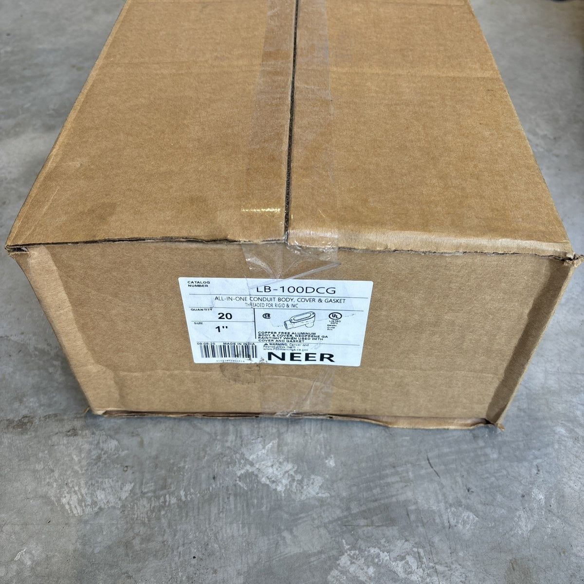 20 LB-100DCG Type LB Conduit Body With Cover and Gasket 1 in Hub Appleton NEER0