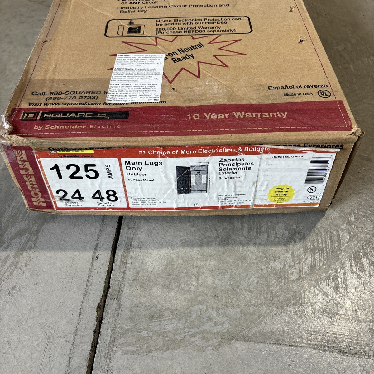 Square  D/ Homeline HOM2448L125PGC 125 Amp 24 Space 48 Panel NIB0