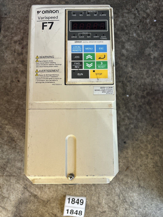 Omron CIMR F7Z42P2 Yaskawa Varispeed F7 VFD Inverter 2.2kW 400V 3P 5.3A0