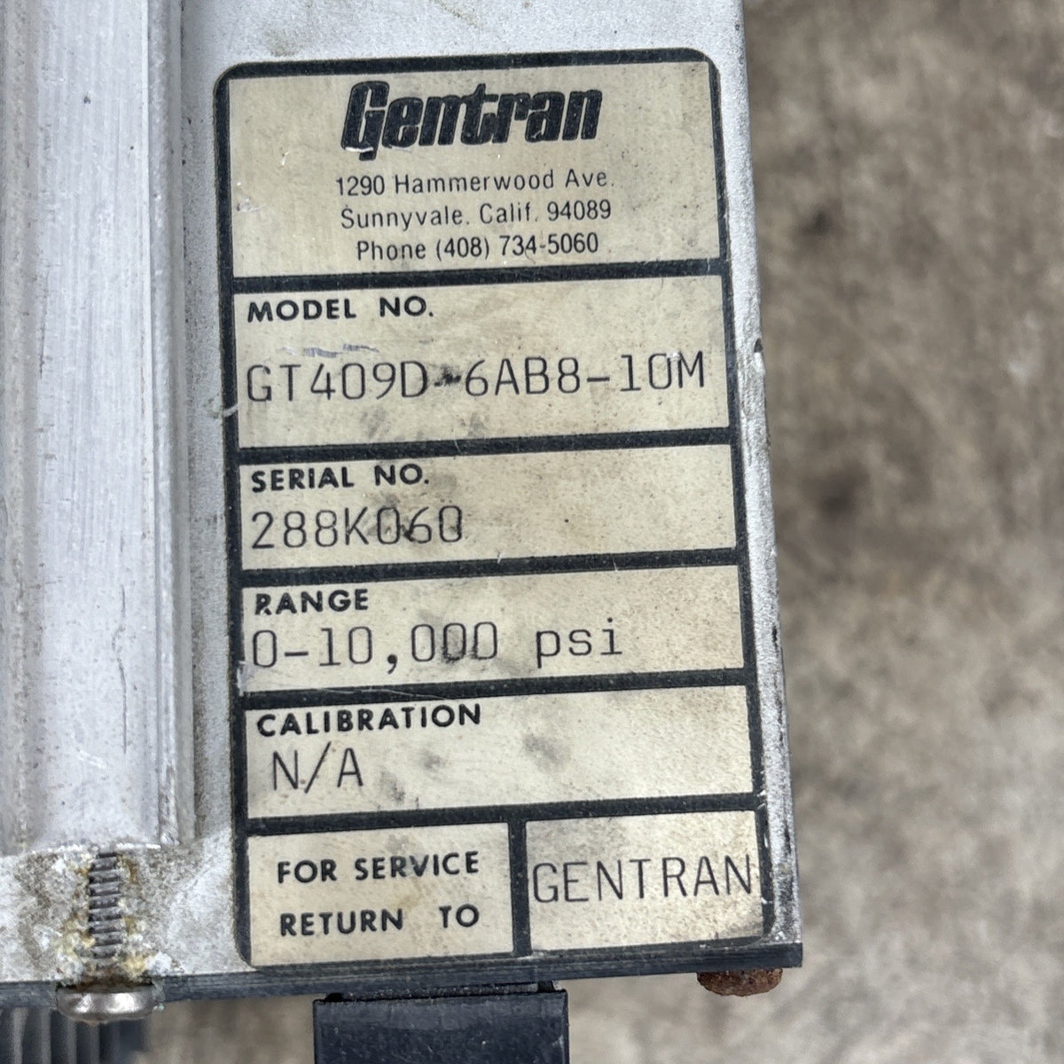 Gentran GT409D 6BA8 10M Digital Pressure Monitor/indicator Gauge3