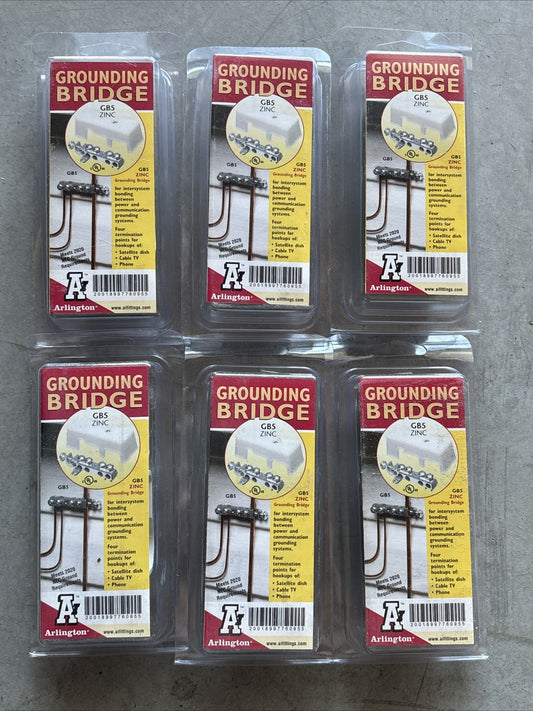 Lot If 6 Arlington Industries GB5 1 Zinc Grounding Bridge With Cover0