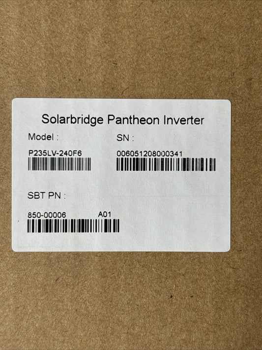Solarbridge Pantheon Inverter model P235LV 240F60