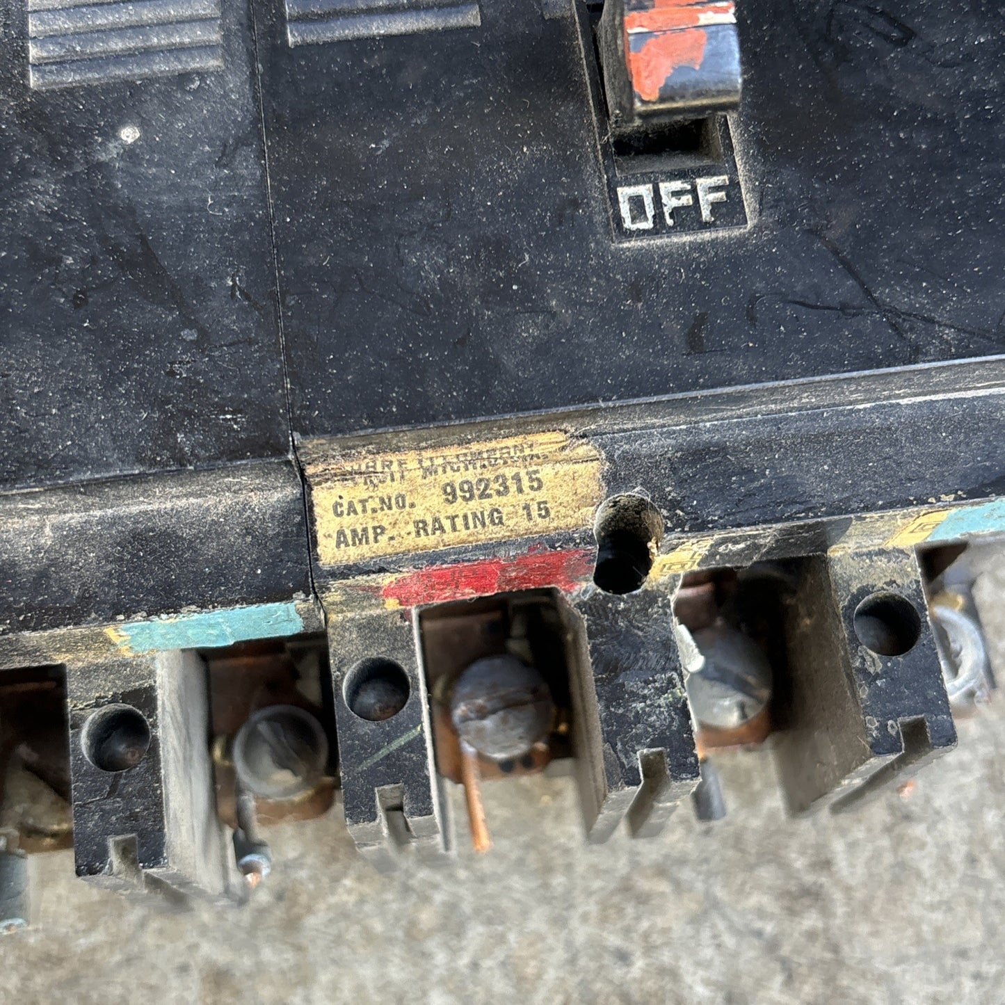 Lot Of 5 Square D 992315 Circuit Breaker 15A 3 Pole 250VAC Used5