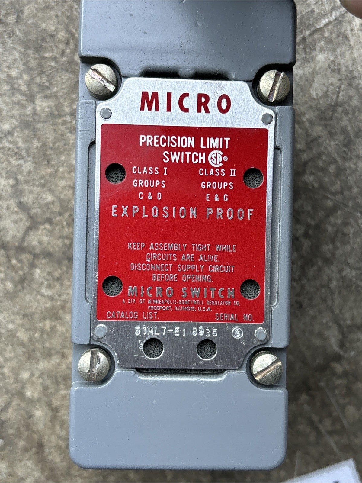 MICRO SWITCH 51ML7 E1 PRECISION LIMIT SWITCH NEW1