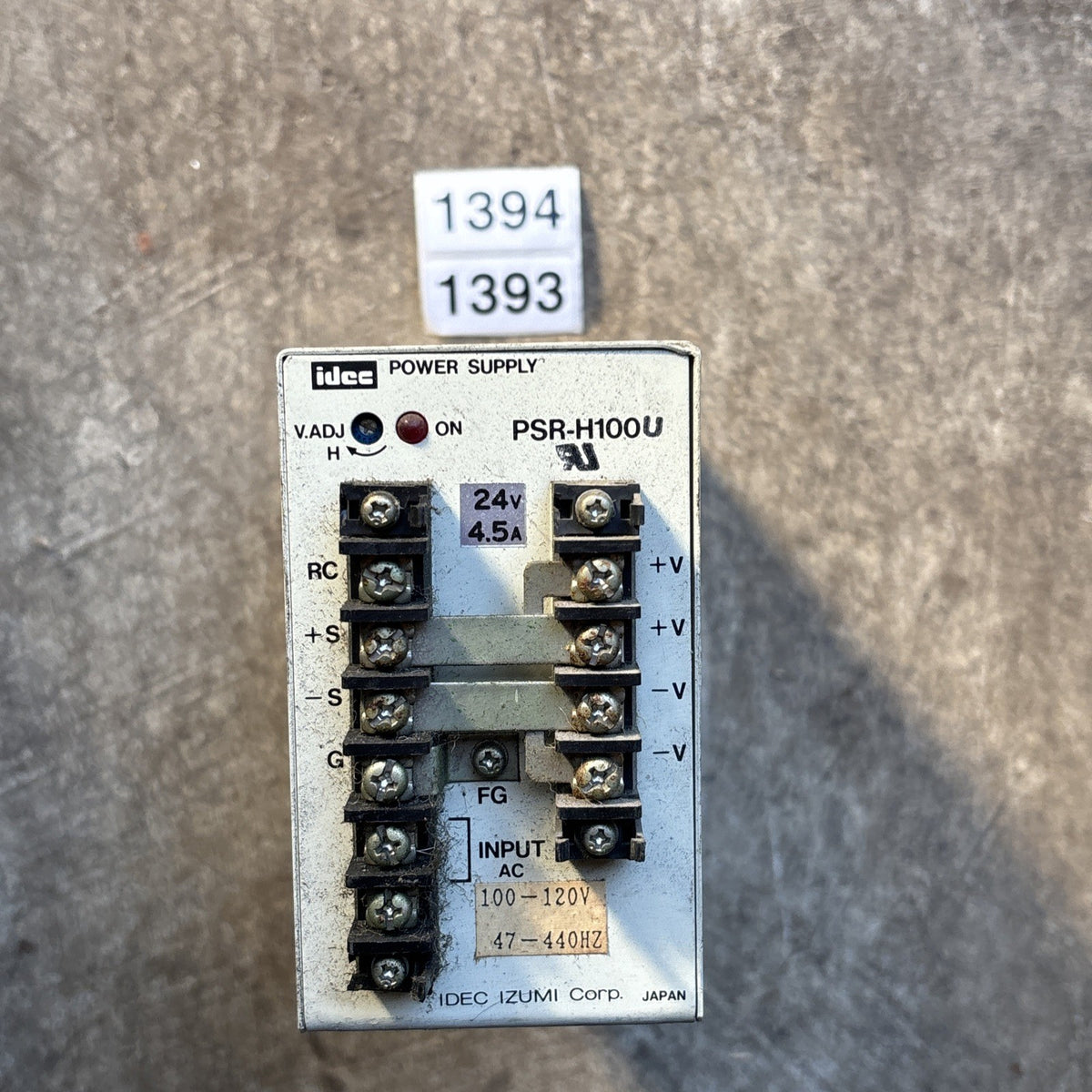 Idec 24V 4.5A switching power supply PSR H100U, 37832, D22525 FREE SHIPPING0