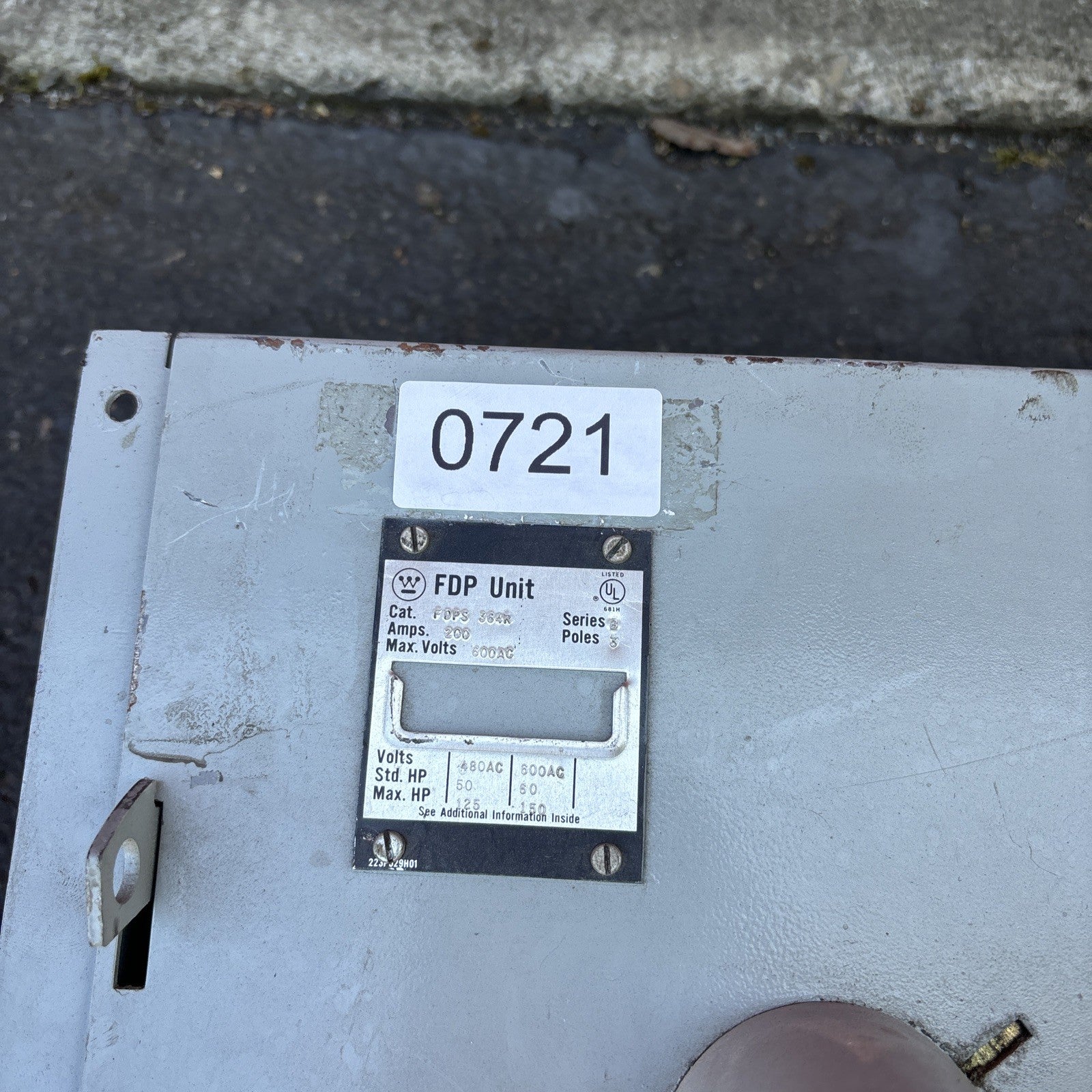 Westinghouse FDPS364R Fusible Panel Mount Switch 200 Amp 3 Pole 600 Vac1