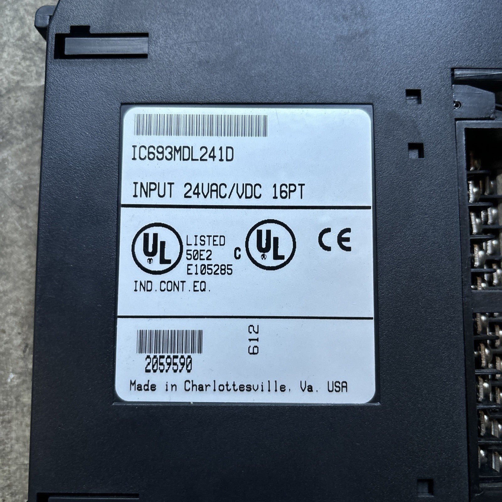 GE Fanuc Series 90 30 IC693MDL241D 24VAC/VDC 16PT Input Module USED IC693MDL2411