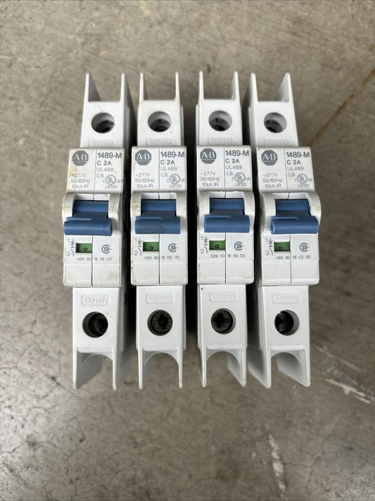 Allen Bradley 1489 M1C020 SER. D 2A Amp 277V Volt Din Rail  Breaker Lot Of 40