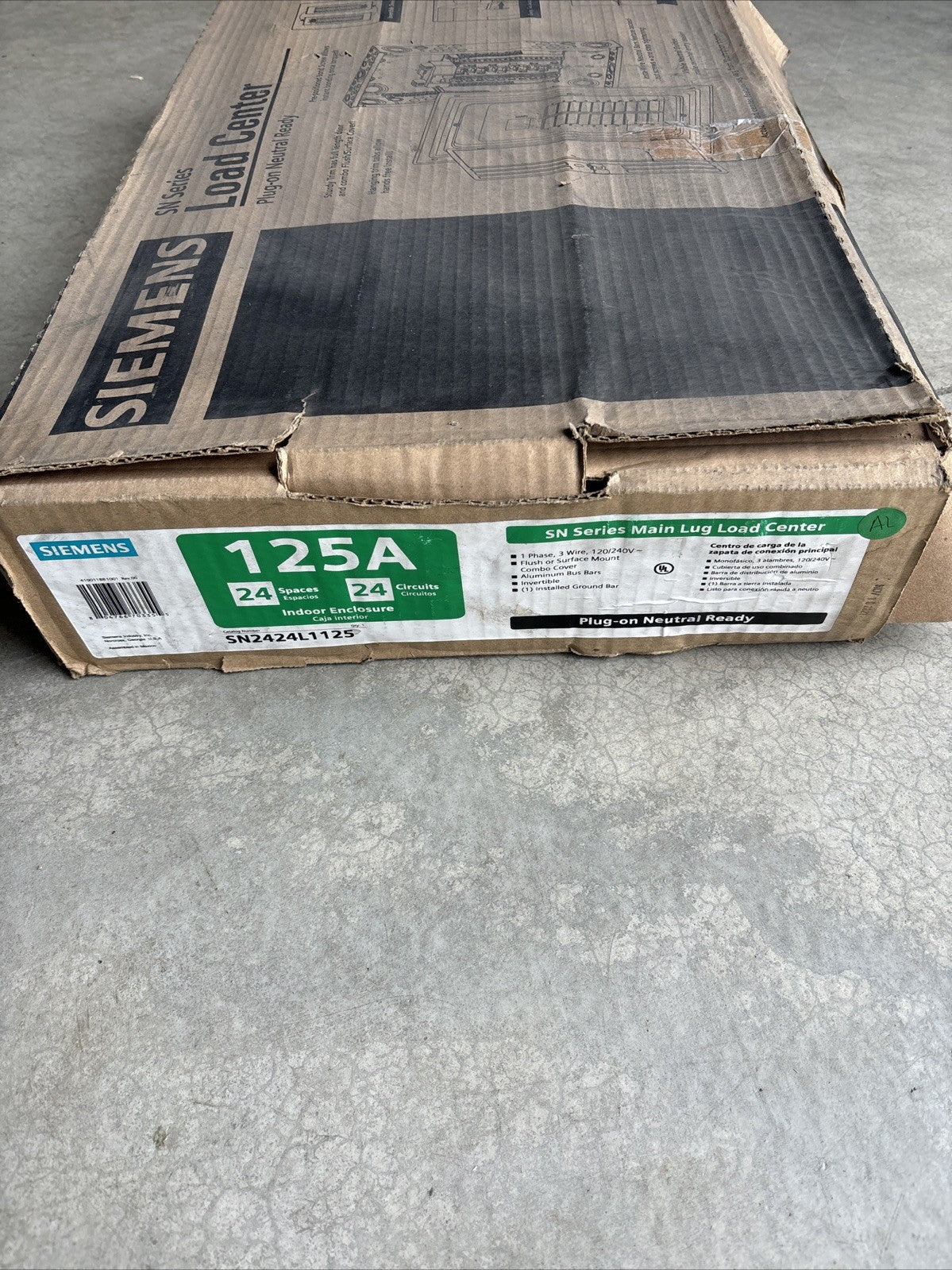 Siemens SN2424L1125 Main Lug Load Center 125A 1 Phase 120/240V0