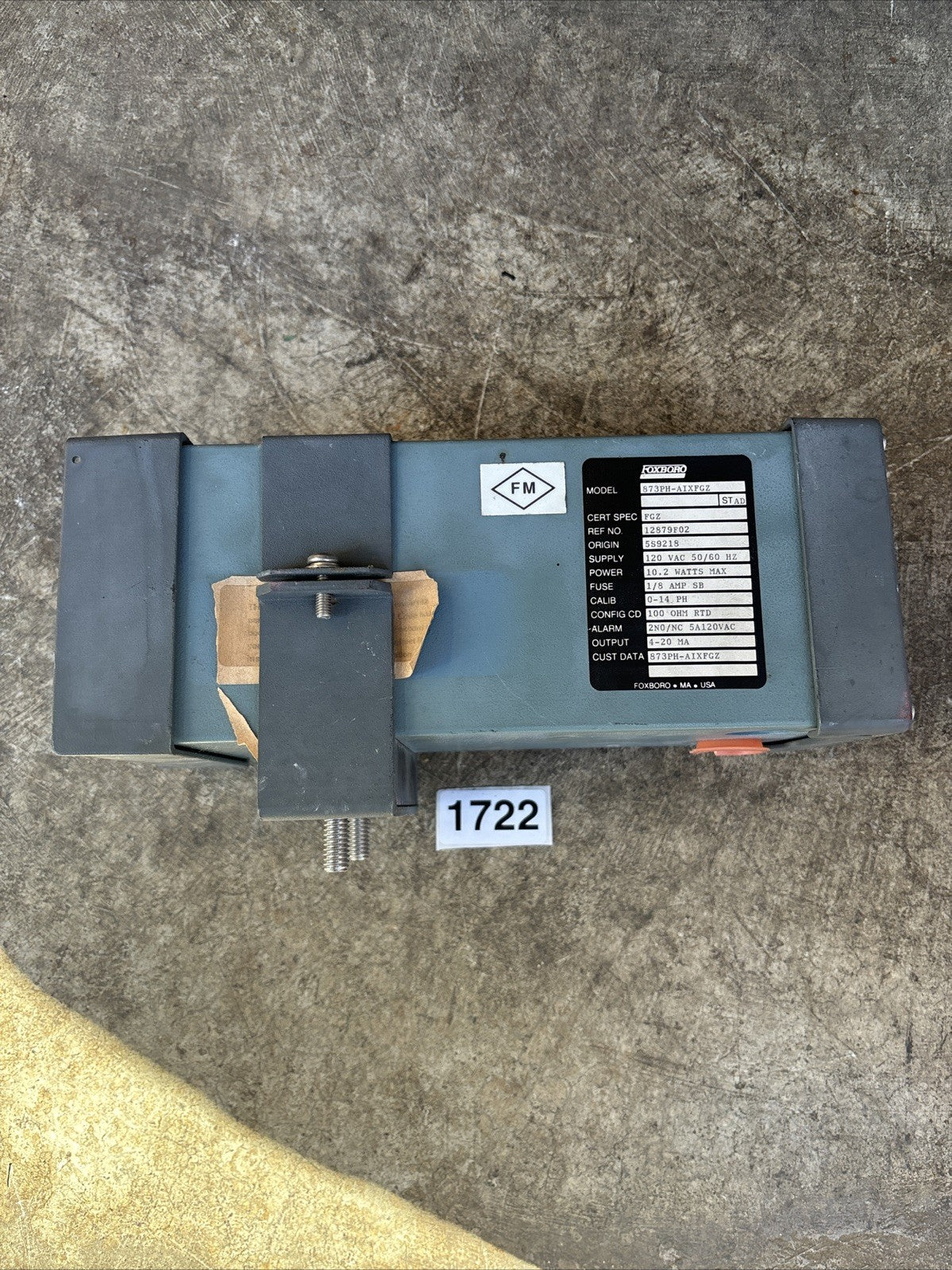 Foxboro 873PH pH ORP Electrochemical Analyzer Measurement 1873PH AIXFGZ Bracket2