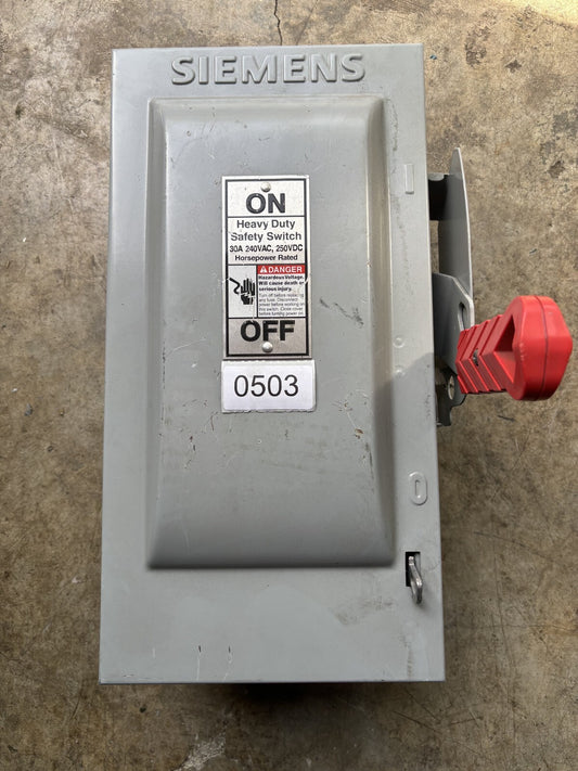 Siemens HF221N Fusible Heavy Duty Safety Switch 30 Amp 240 Vac0
