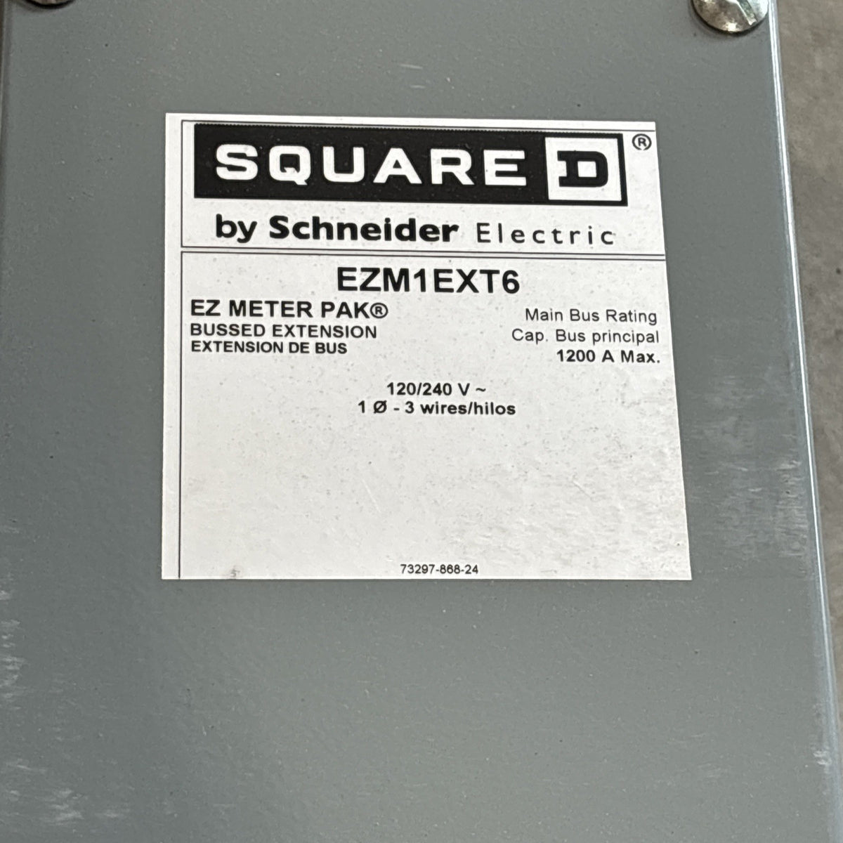 Square D  EZM1EXT6 1200 Amp EZ METER PAK Bussed Extension New no box1