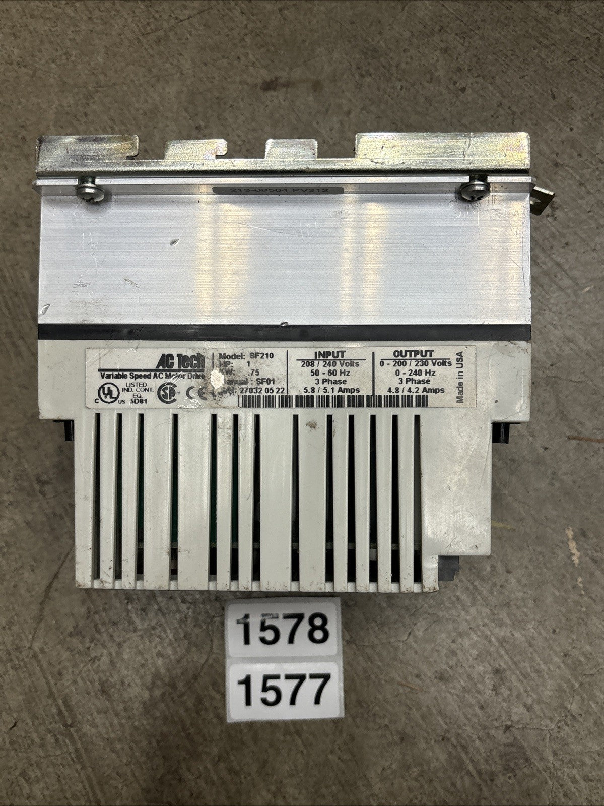AC TECH SF210 VARIABLE SPEED DRIVE 1HP 208/240V 3PH (3F3)1