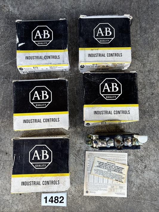 LOT OF 5 ALLEN BRADLEY 815 B0V4 OVERLOAD RELAY NEW0