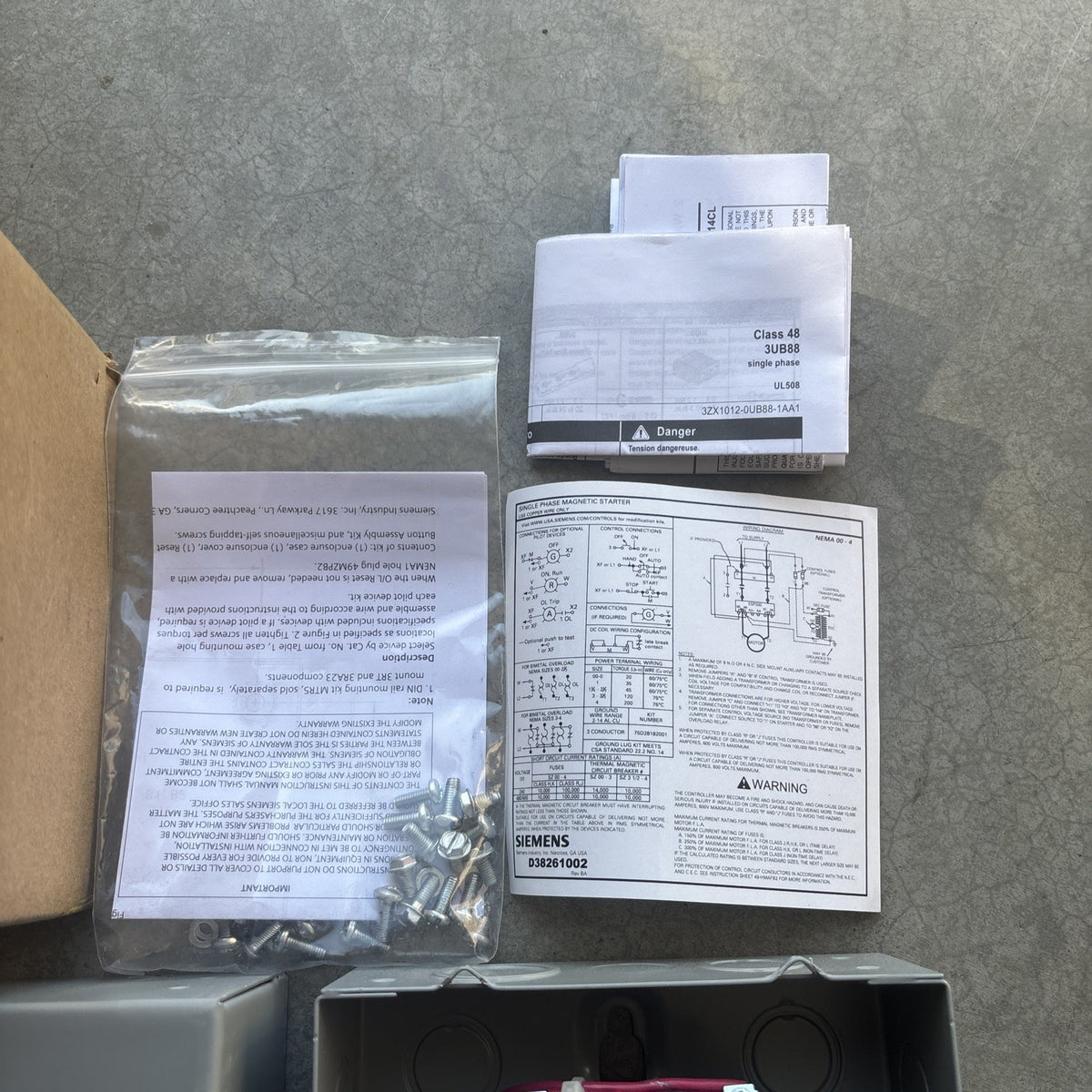 New In Box 14DUB12BF Siemens 2 Pole 27A 600V NEMA 1 Non-Reversing Motor Starter5