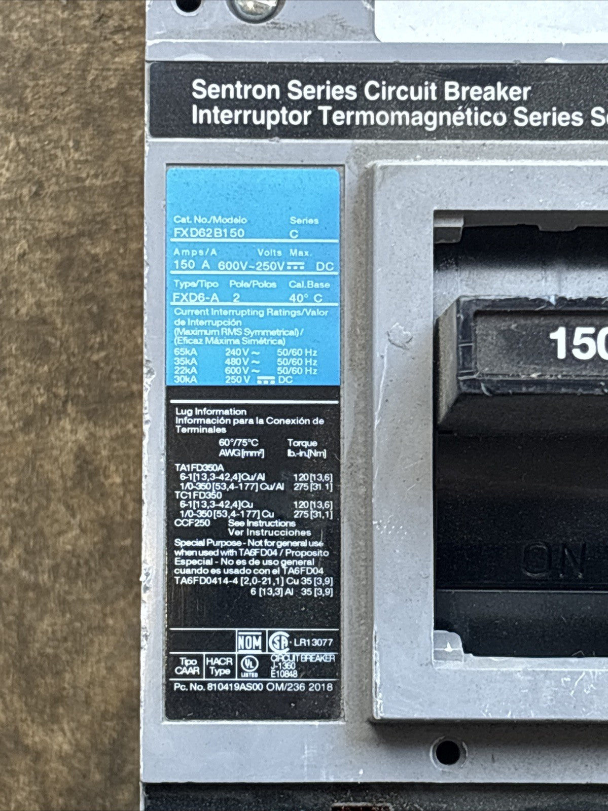 ITE SIEMENS FXD62B150 CIRCUIT BREAKER  *TESTED*1
