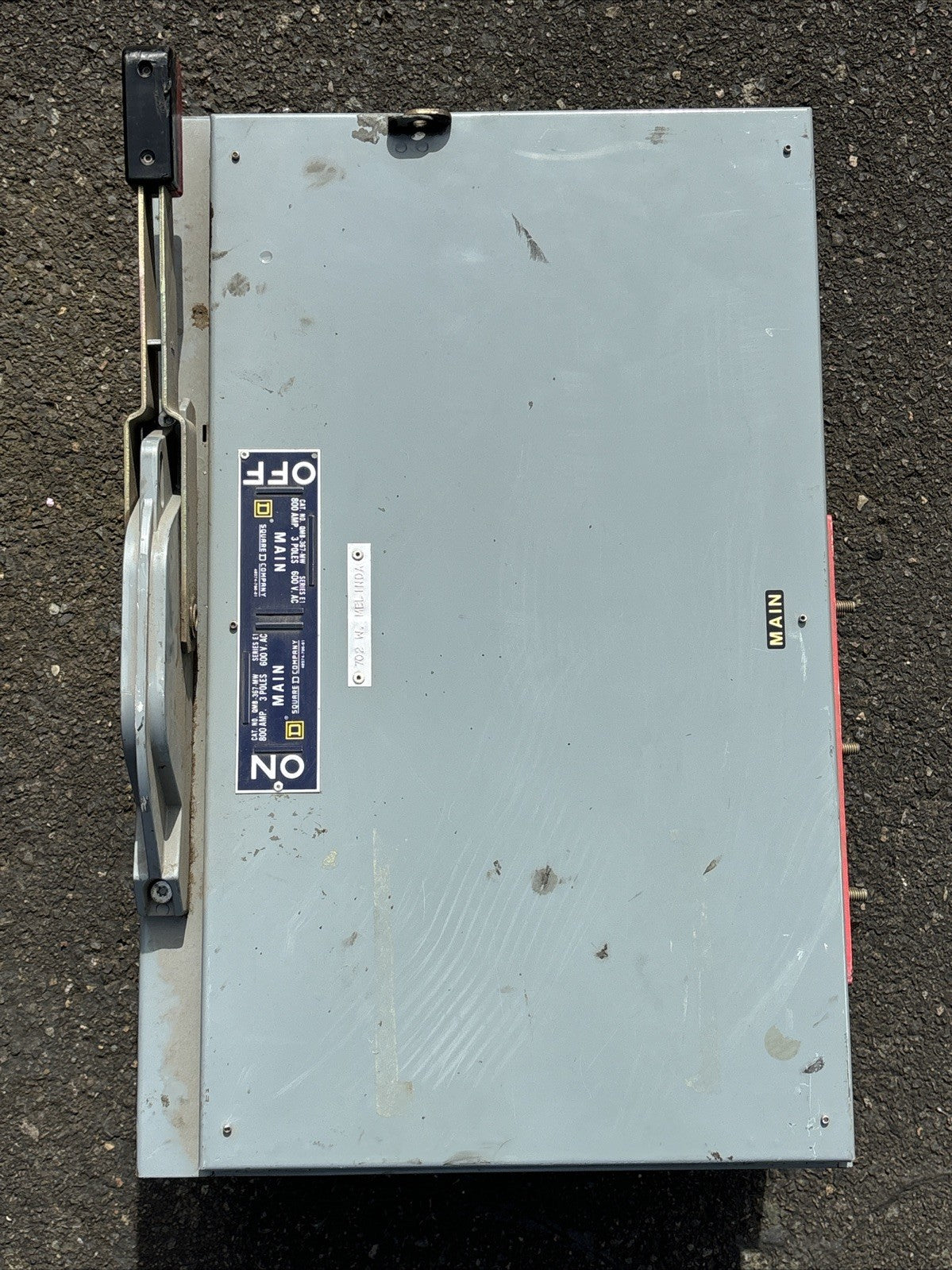 Square D QMB367MW Used Fusible Main Panel Switch 800A, 600Volt 3 Phase0