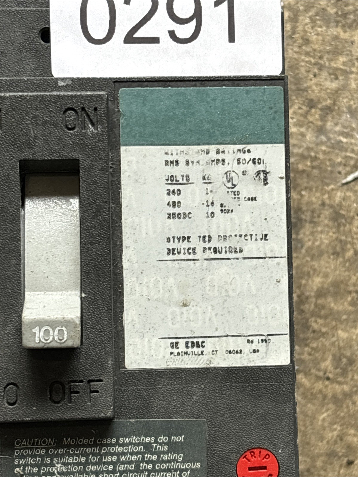 General Electric Molded Case Switch TED134YT1002