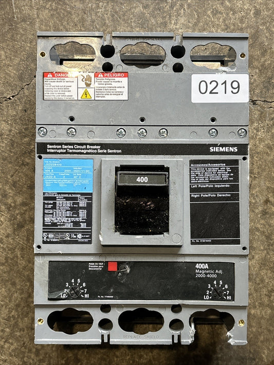 SIEMENS JXD22B400 SENTRON SERIES 400 AMP BREAKER0