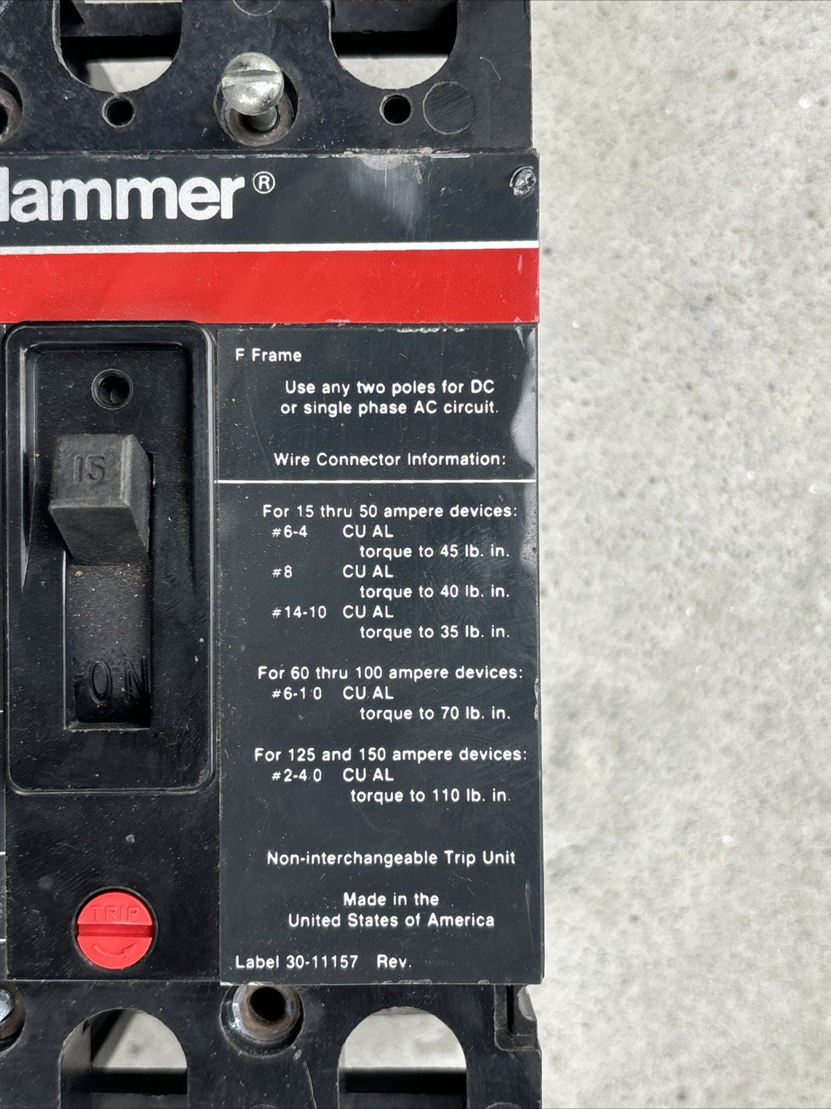 Cutler Hammer FS360015A 15 Amp FS 600 V 3 Pole2