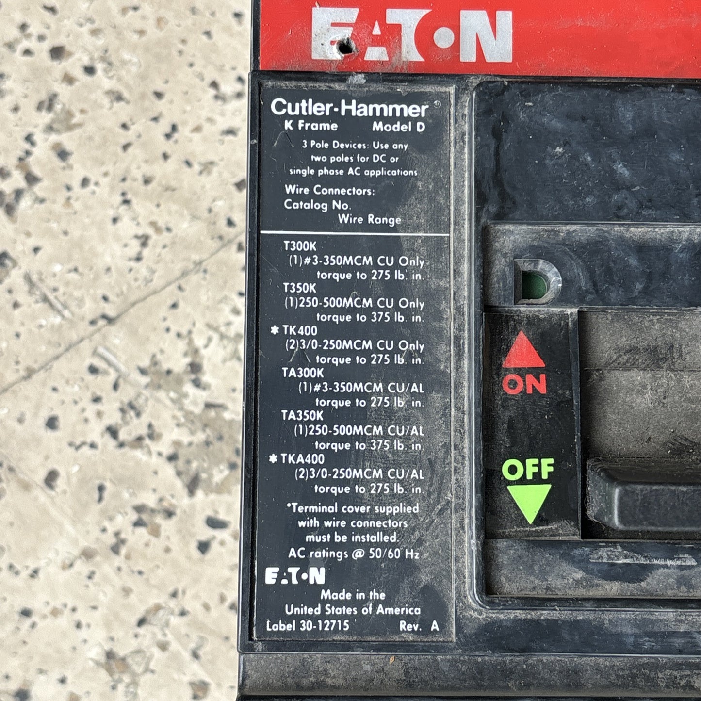 Eaton KS360350D Circuit Breaker 350A 3P 600V 3PH KS 400 Amp 3 Pole1