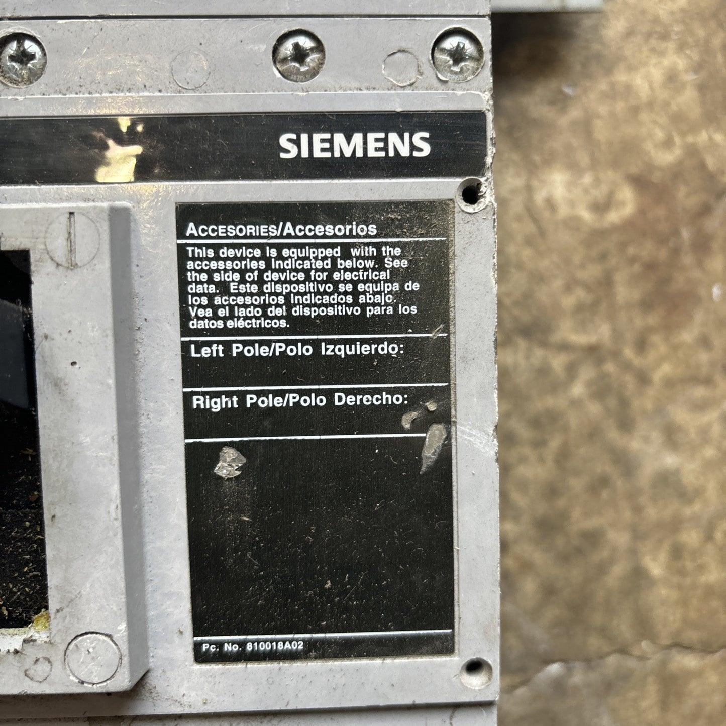 SIEMENS JXD22B400 SENTRON SERIES 400 AMP BREAKER Read2