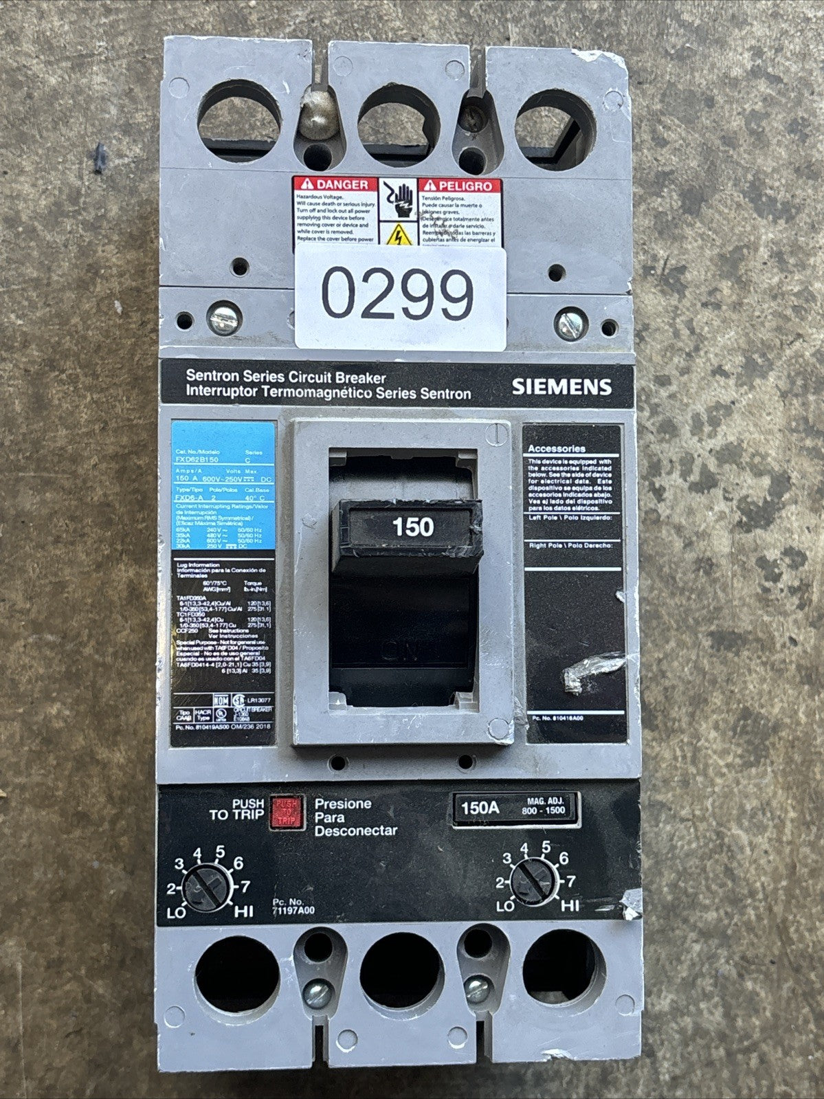 ITE SIEMENS FXD62B150 CIRCUIT BREAKER  *TESTED*0