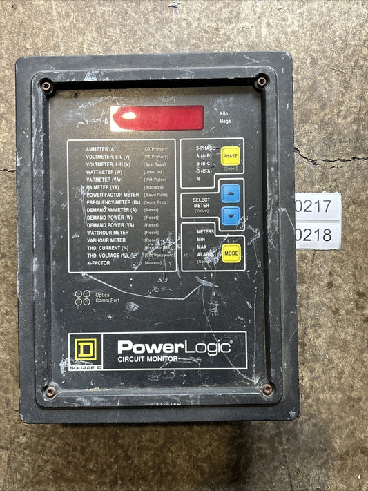 SQUARE D POWER LOGIC 3020/CM-2350 Cl: 3020 CM-2350 100VAC 20VA CIRCUIT MONITOR 0