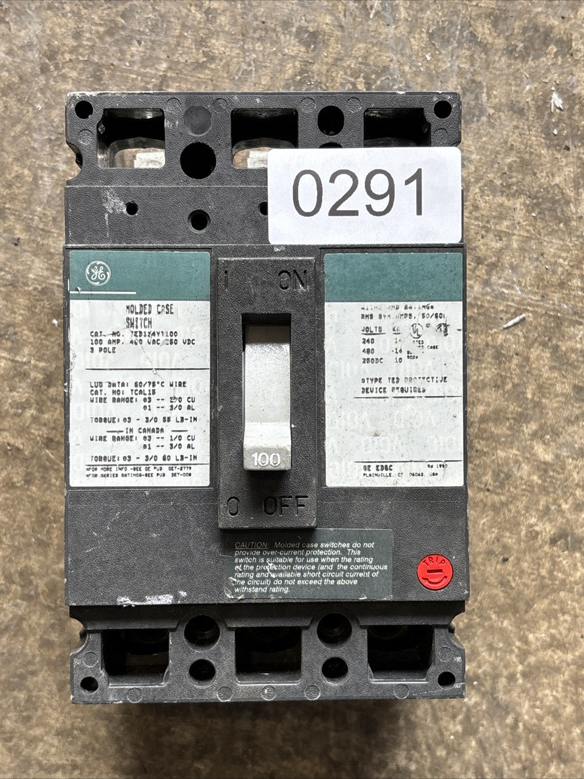 General Electric Molded Case Switch TED134YT1000