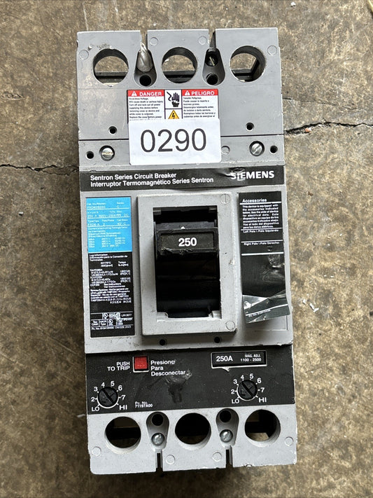 Siemens FXD63B250 Circuit Breaker 250A 3P 600V 3PH FXD6 250 Amp Tested Works0
